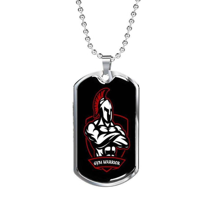 Custom Picture Gym Warrior Dog Tag Military Chain Necklace For Men Dog Tag Rakva