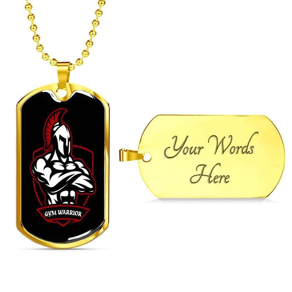 Custom Picture Gym Warrior Dog Tag Military Chain Necklace For Men Dog Tag Rakva