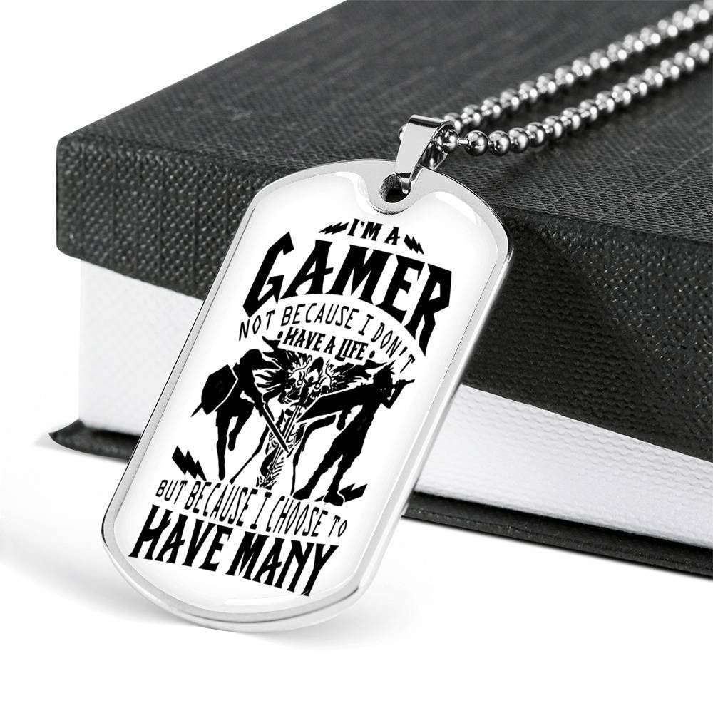 Custom Picture I’M A Gamer Dog Tag Military Chain Necklace Dog Tag Rakva