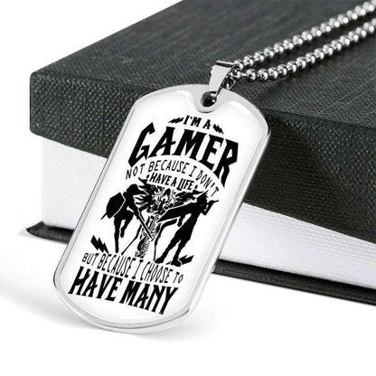 Custom Picture I’M A Gamer Dog Tag Military Chain Necklace Dog Tag Rakva