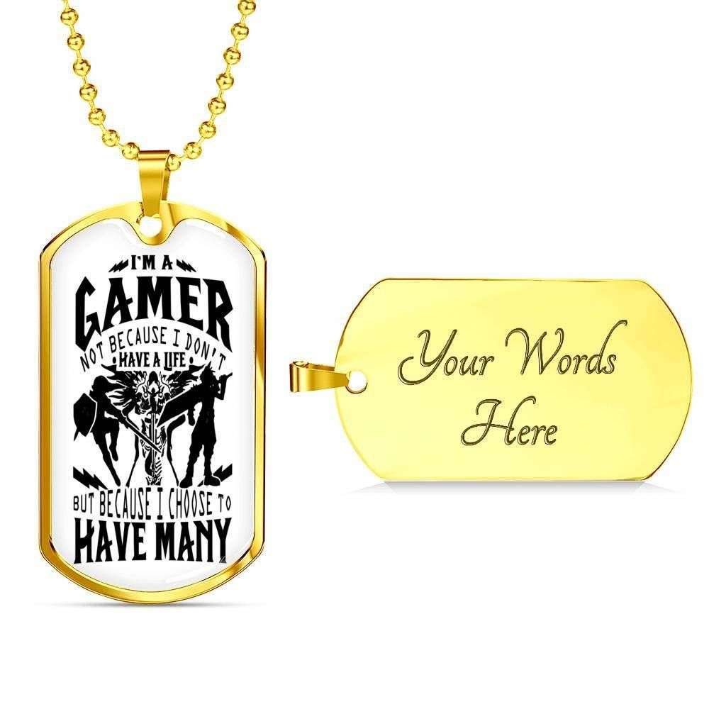 Custom Picture I’M A Gamer Dog Tag Military Chain Necklace Dog Tag Rakva