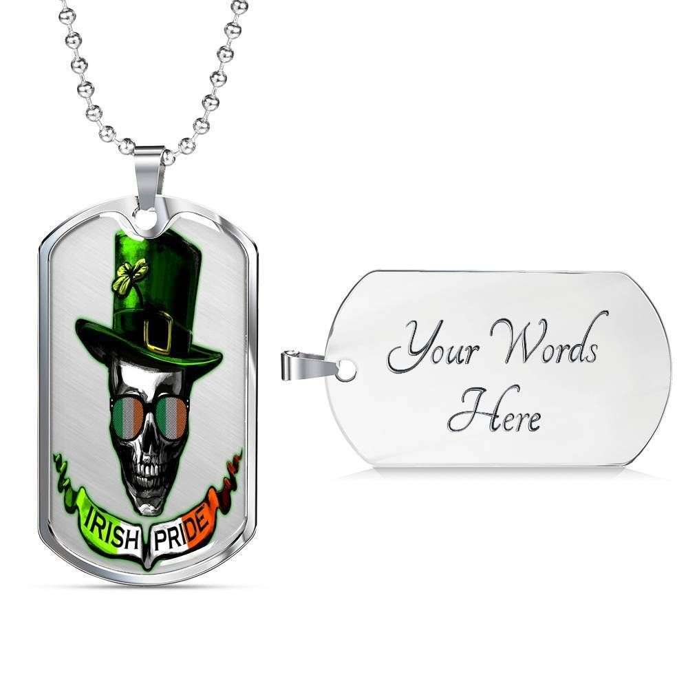 Custom Picture Irish Pride Dog Tag Military Chain Necklace For Men Dog Tag Rakva
