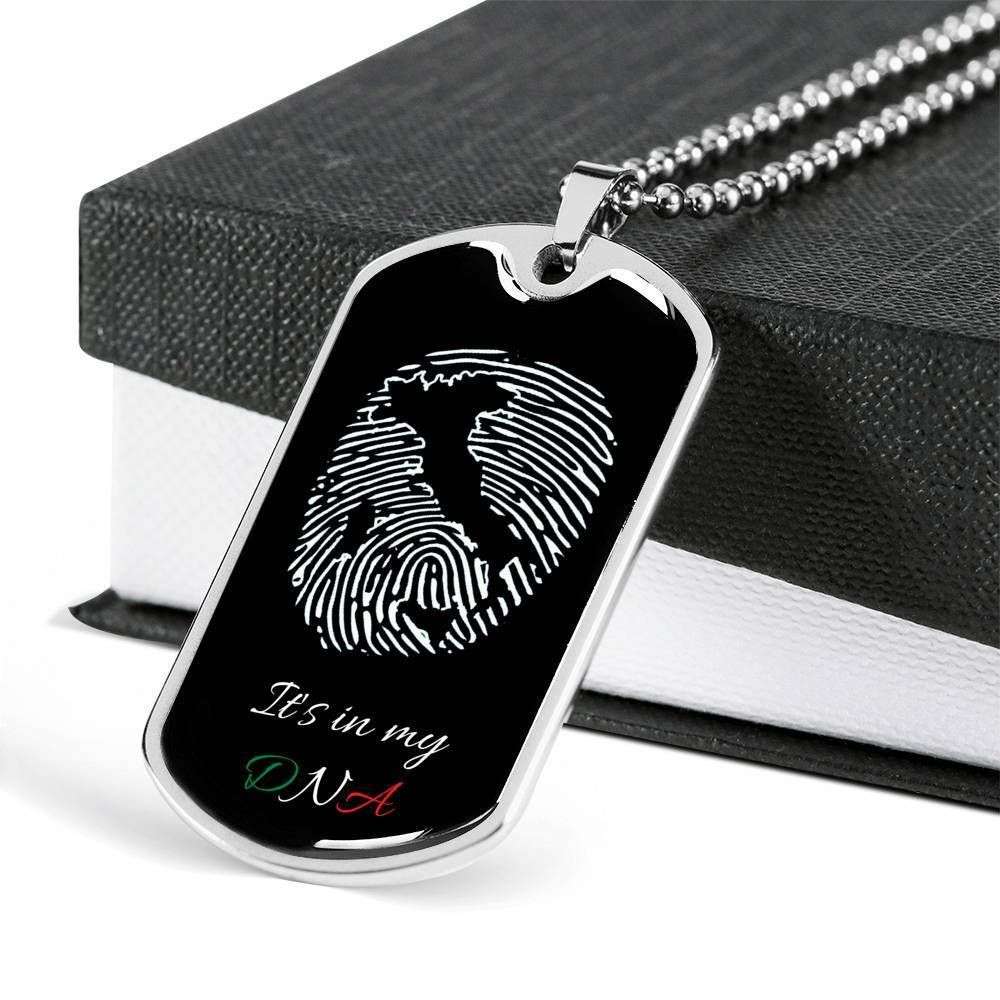 Custom Picture Italy In My Dna Dog Tag Military Chain Necklace Dog Tag Rakva