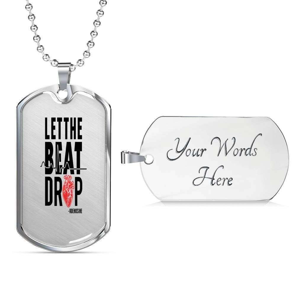 Custom Picture Let The Beat Drop Dog Tag Military Chain Necklace Dog Tag Rakva