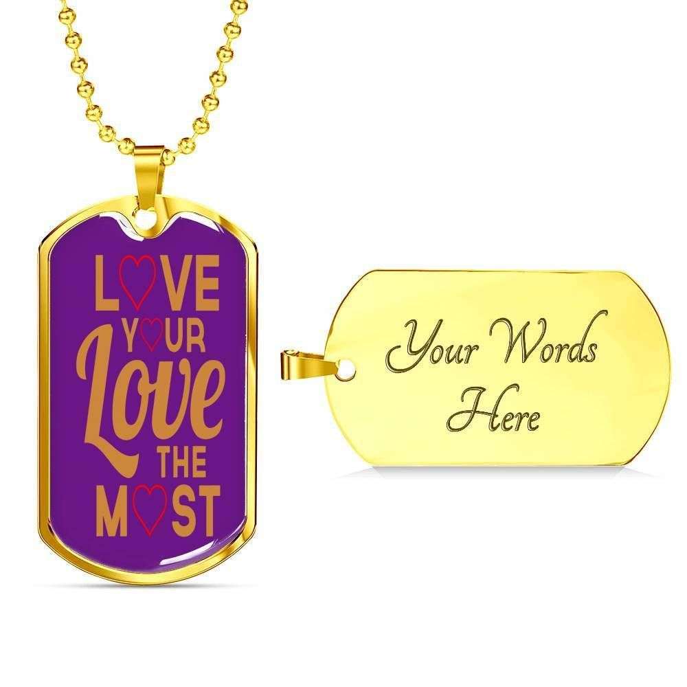 Custom Picture Love Your Love The Most Dog Tag Military Chain Necklace For Girls Dog Tag Rakva