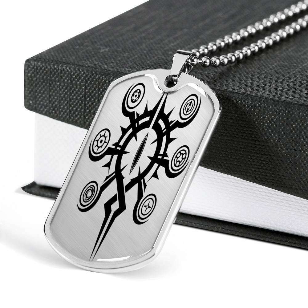 Custom Picture Lucifer Circular Dog Tag Military Chain Necklace For Boys Dog Tag Rakva