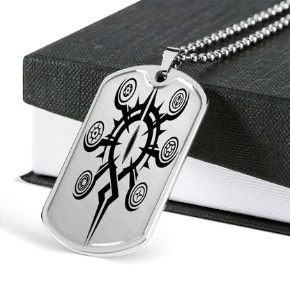 Custom Picture Lucifer Circular Dog Tag Military Chain Necklace For Boys Dog Tag Rakva