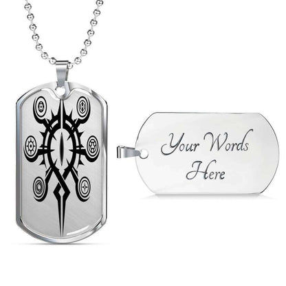 Custom Picture Lucifer Circular Dog Tag Military Chain Necklace For Boys Dog Tag Rakva