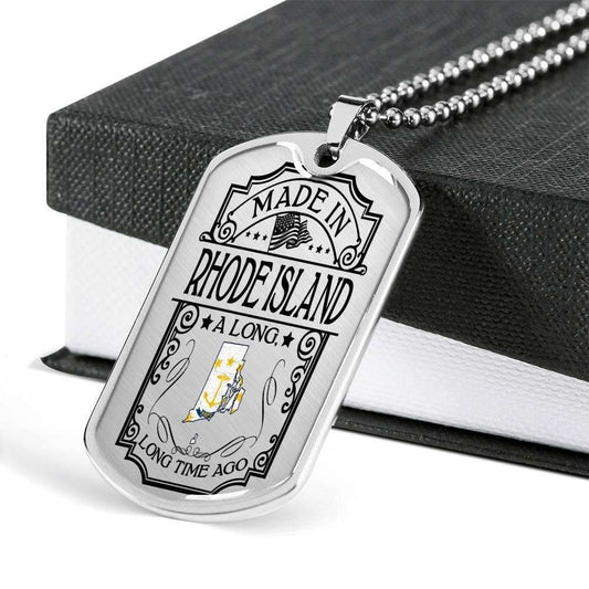Custom Picture Made In Rhode Island Dog Tag Military Chain Necklace Dog Tag Rakva