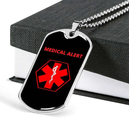 Custom Picture Medical Alert Emergency Dog Tag Military Chain Necklace Dog Tag Rakva
