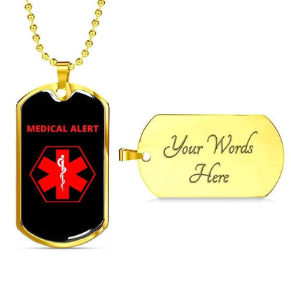 Custom Picture Medical Alert Emergency Dog Tag Military Chain Necklace Dog Tag Rakva