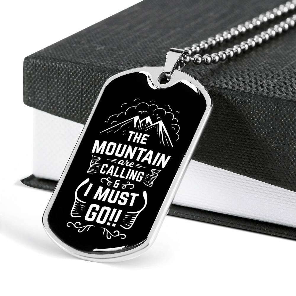 Custom Picture Mountain Adventure Dog Tag Military Chain Necklace Pendant Dog Tag Rakva