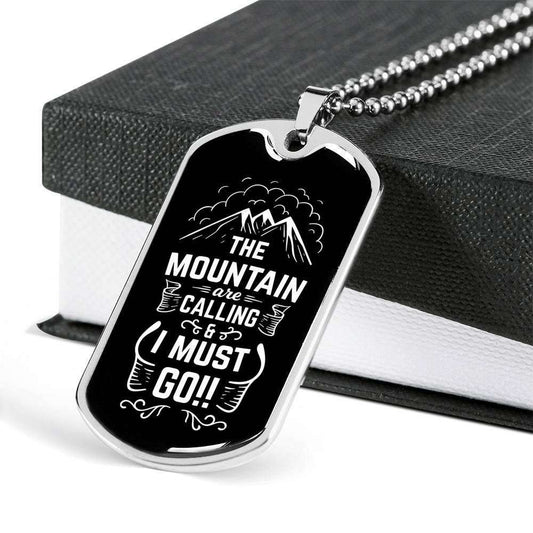 Custom Picture Mountain Adventure Dog Tag Military Chain Necklace Pendant Dog Tag Rakva