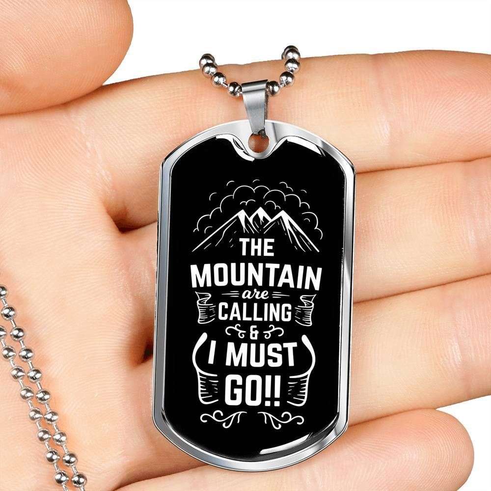 Custom Picture Mountain Adventure Dog Tag Military Chain Necklace Pendant Dog Tag Rakva