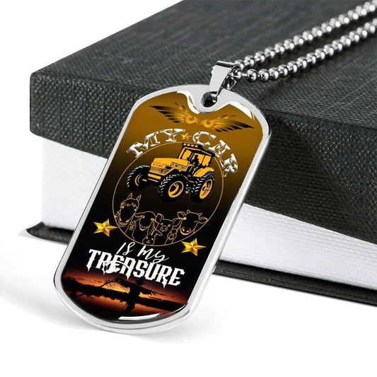 Custom Picture My Car Is My Treasure Dog Tag Military Chain Necklace For Men Dog Tag Rakva