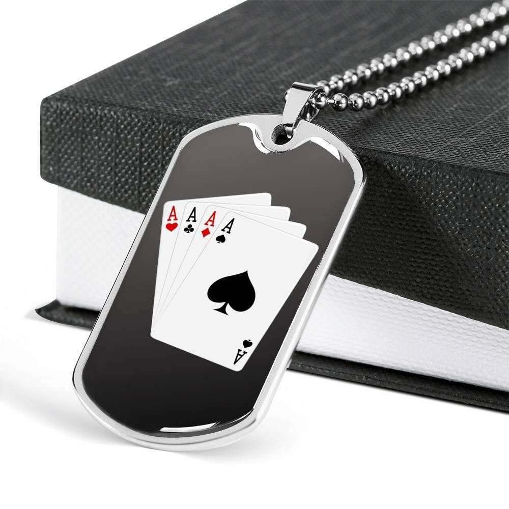 Custom Picture Poker Dog Tag Military Chain Necklace For Boys Dog Tag Rakva