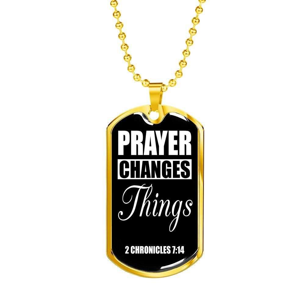 Custom Picture Prayer Changes Things Dog Tag Military Chain Pendant Necklace Dog Tag Rakva