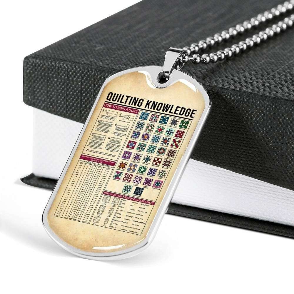 Custom Picture Quilting Knowledge Dog Tag Military Chain Necklace Giving Men Dog Tag Rakva