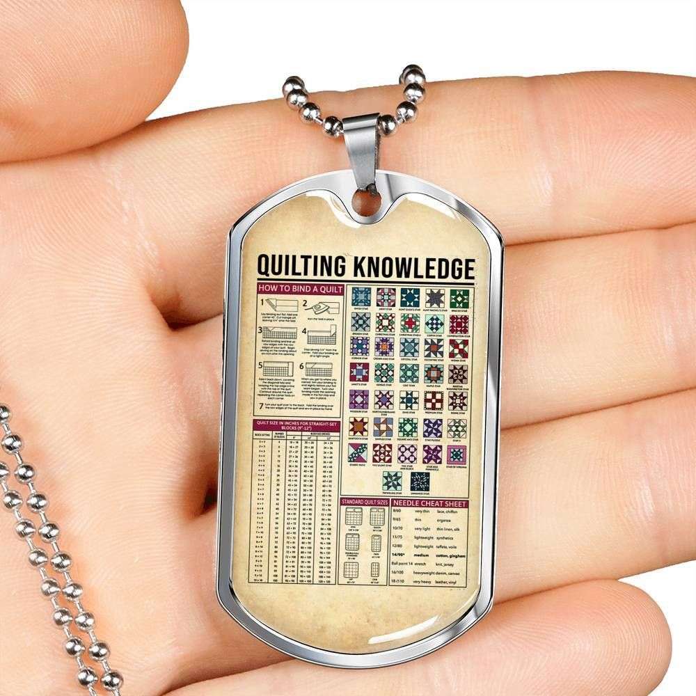 Custom Picture Quilting Knowledge Dog Tag Military Chain Necklace Giving Men Dog Tag Rakva