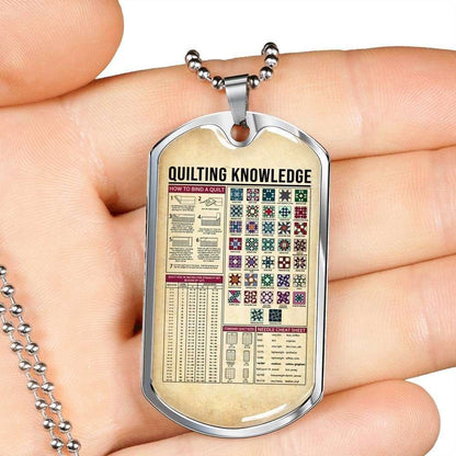 Custom Picture Quilting Knowledge Dog Tag Military Chain Necklace Giving Men Dog Tag Rakva