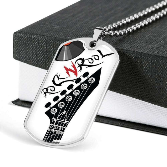 Custom Picture Rock And Roll Dog Tag Military Chain Necklace For Music Lovers Dog Tag Rakva