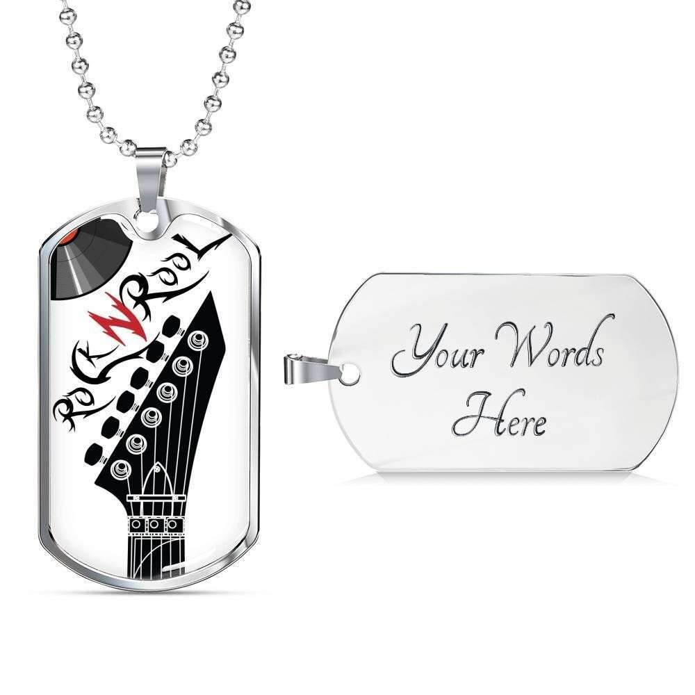 Custom Picture Rock And Roll Dog Tag Military Chain Necklace For Music Lovers Dog Tag Rakva