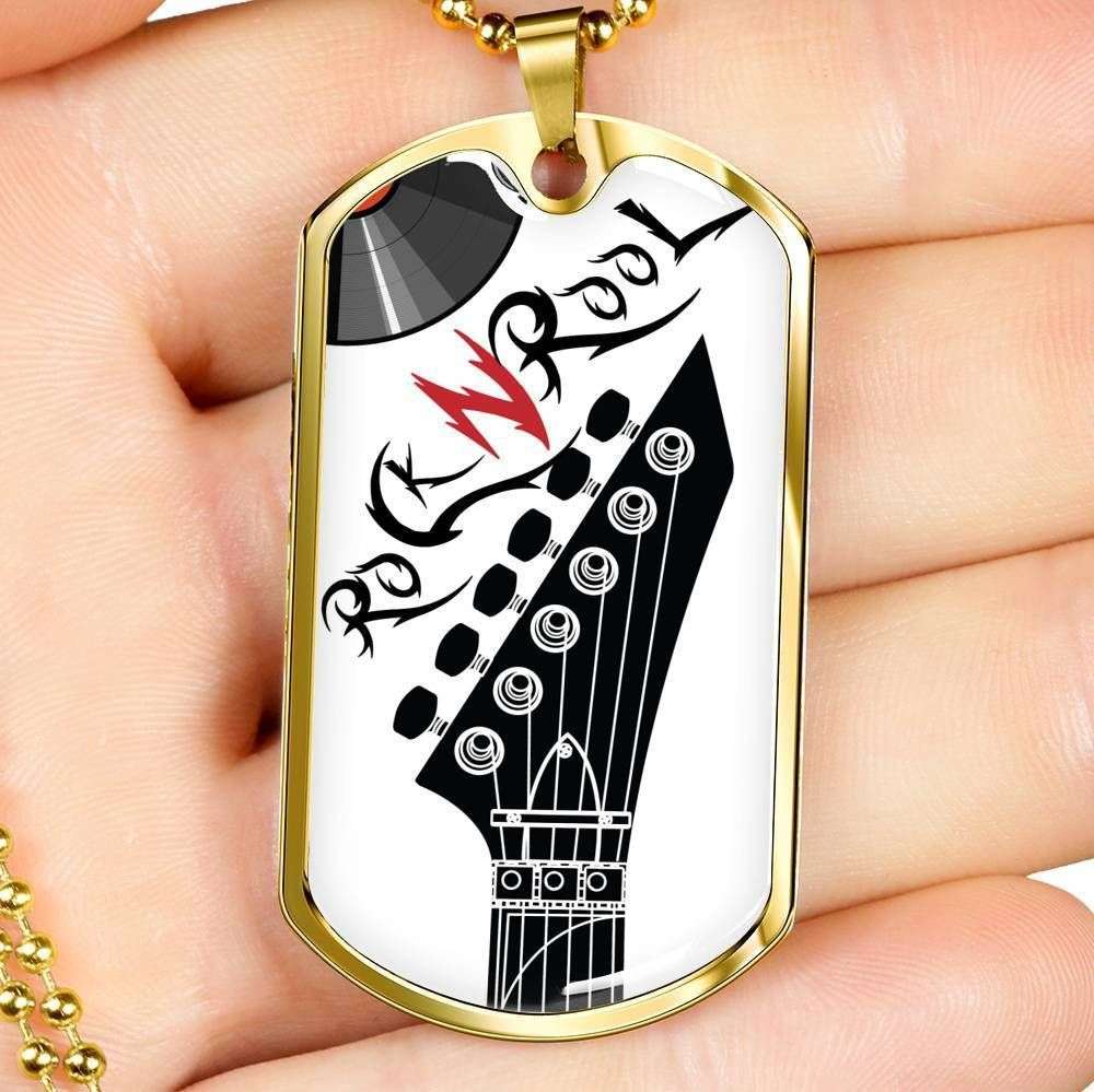 Custom Picture Rock And Roll Dog Tag Military Chain Necklace For Music Lovers Dog Tag Rakva