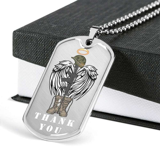Custom Picture Veteran’S Thank You Dog Tag Military Chain Necklace Dog Tag Rakva