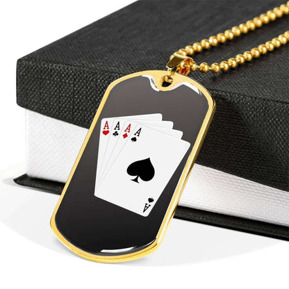 Custom Poker Dog Tag Military Chain Necklace For Boys Dog Tag Rakva