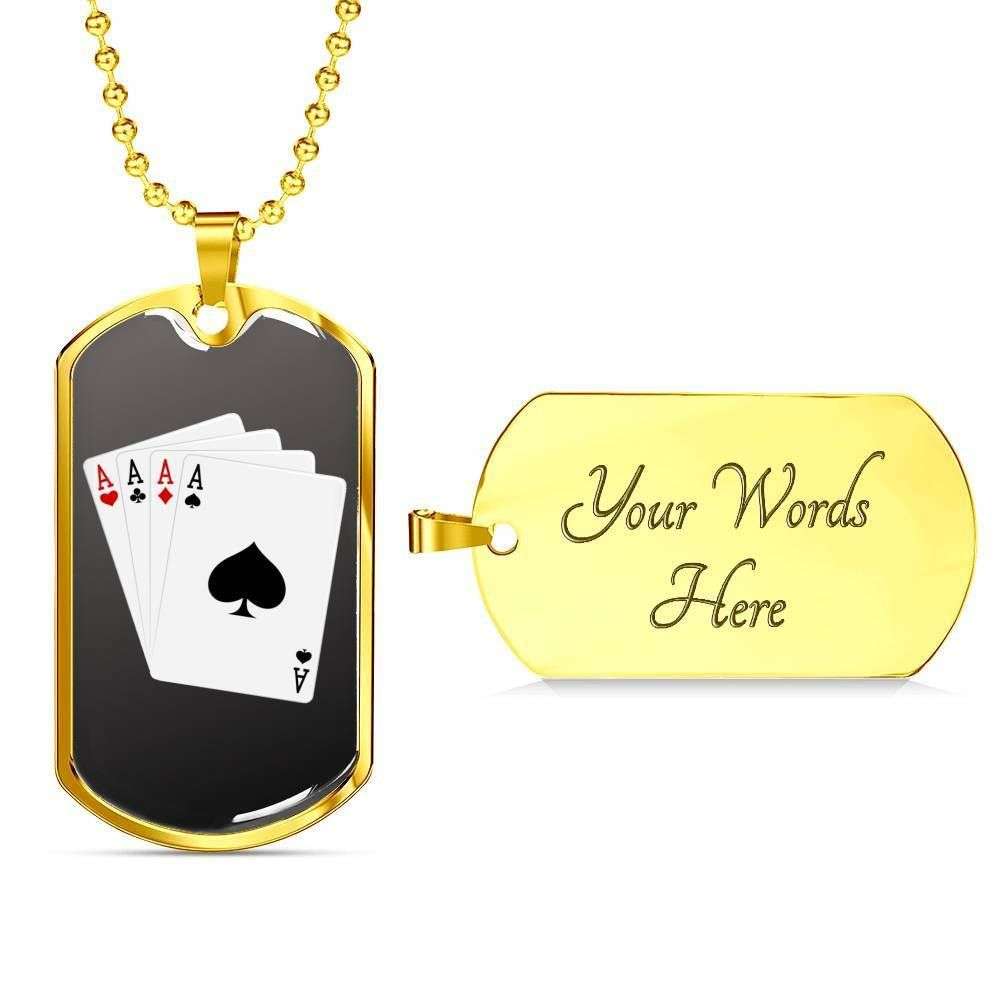 Custom Poker Dog Tag Military Chain Necklace For Boys Dog Tag Rakva