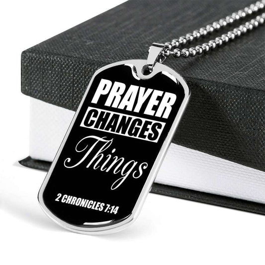 Custom Prayer Changes Things Dog Tag Military Chain Pendant Necklace Dog Tag Rakva