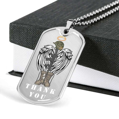 Custom Veteran’S Thank You Dog Tag Military Chain Necklace Dog Tag Rakva
