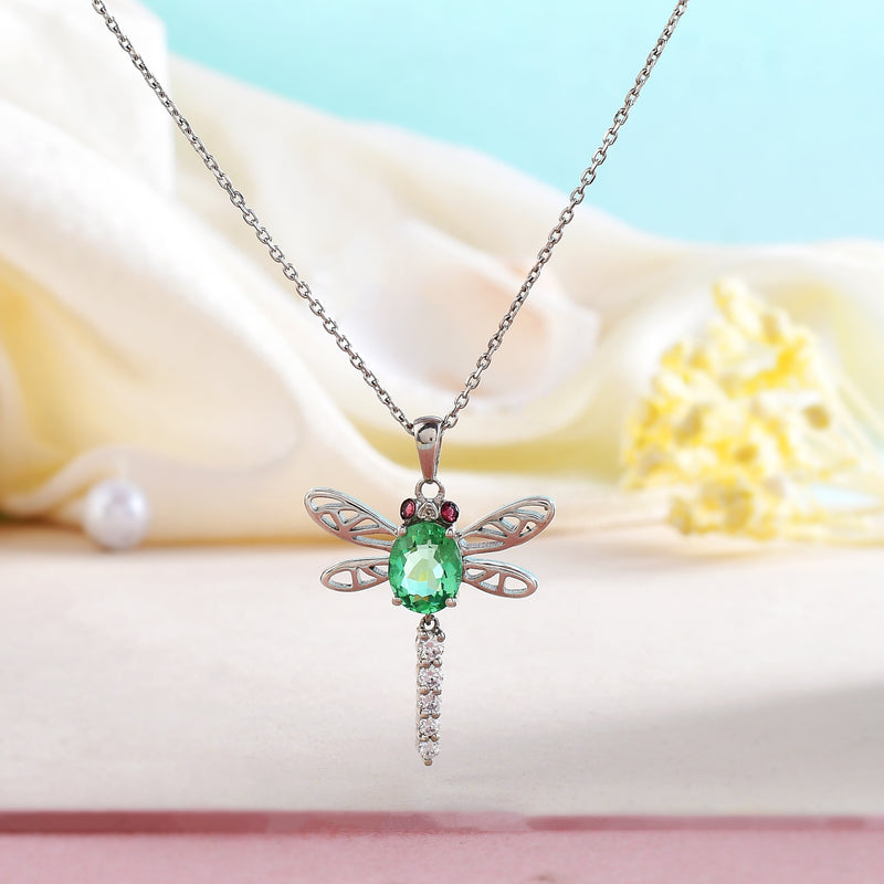 Whimsical Flight – Swarovski Crystal Dragonfly Necklace | 925 Sterling Silver Pendant Set by Rakva