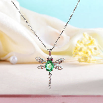 Whimsical Flight – Swarovski Crystal Dragonfly Necklace | 925 Sterling Silver Pendant Set by Rakva
