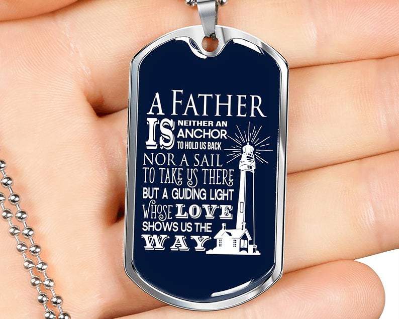 Dad Dog Tag, Custom Father’S Day Gift From Daughter Dad Dog Tag Necklace Dad Gift From Son Dog Tag Father's Day Rakva