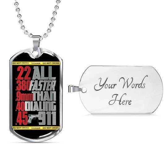 Dad Dog Tag Custom Picture Father’S Day, All Faster Than Dialing Do Not Dog Tag Necklace For Dad Father's Day Rakva