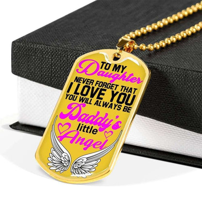 Dad Dog Tag Custom Picture Father’S Day, Always Be Daddy’S Little Angel Dog Tag Necklace Gift For Daughter Father's Day Rakva