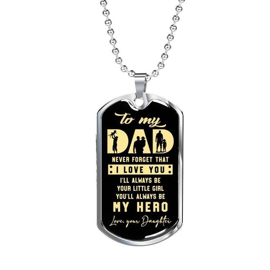Dad Dog Tag Custom Picture Father’S Day, Always Be My Hero Dog Tag Necklace Gift For Daddy Father's Day Rakva