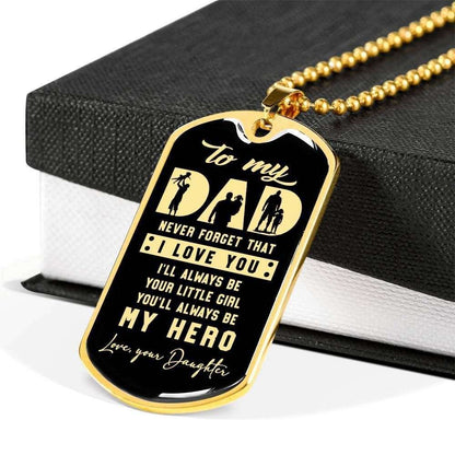 Dad Dog Tag Custom Picture Father’S Day, Always Be My Hero Dog Tag Necklace Gift For Daddy Father's Day Rakva