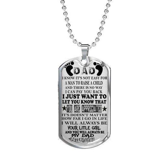 Dad Dog Tag Custom Picture Father’S Day, Always Be My Little Girl Dog Tag Necklace Gift For Dad Father's Day Rakva