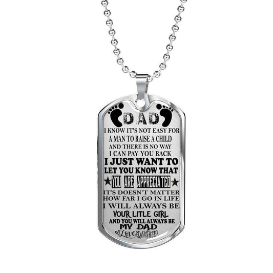 Dad Dog Tag Custom Picture Father’S Day, Always Be My Little Girl Dog Tag Necklace Gift For Dad Father's Day Rakva