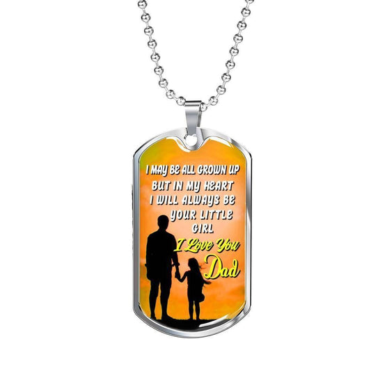 Dad Dog Tag Custom Picture Father’S Day, Always Be Your Little Girl Dog Tag Necklace For Dad Father's Day Rakva