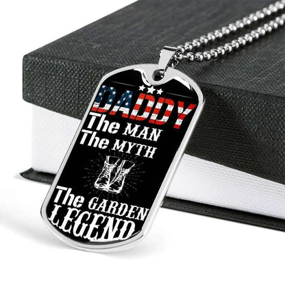 Dad Dog Tag Custom Picture Father’S Day, American Garden Daddy Legend Dog Tag Necklace Gift For Men Father's Day Rakva