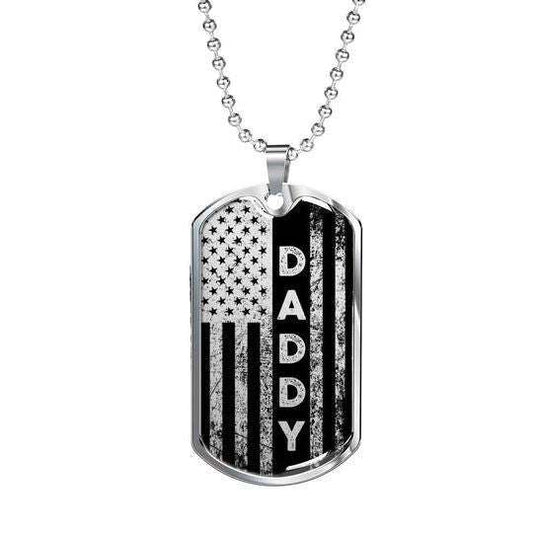 Dad Dog Tag Custom Picture Father’S Day, American Patriotic Daddy Dog Tag Necklace For Dad Father's Day Rakva