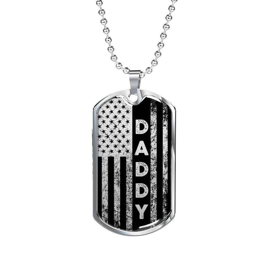 Dad Dog Tag Custom Picture Father’S Day, American Patriotic Daddy Dog Tag Necklace For Dad Father's Day Rakva