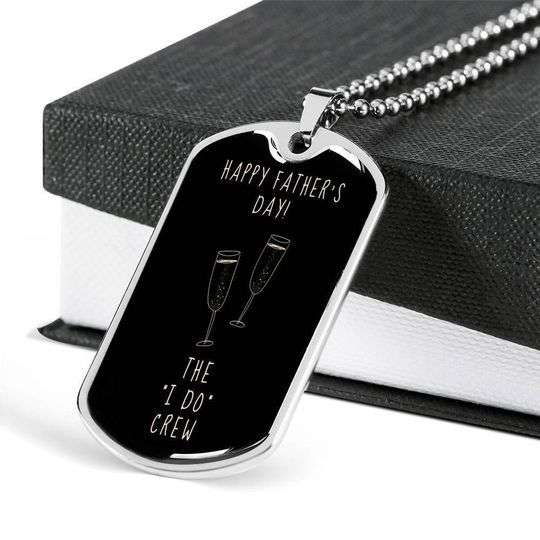 Dad Dog Tag Custom Picture Father’S Day, American Whiskey The I Do Crew Dog Tag Necklace For Dad Valentine Gifts Father's Day Rakva