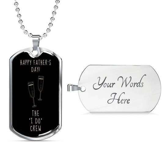 Dad Dog Tag Custom Picture Father’S Day, American Whiskey The I Do Crew Dog Tag Necklace For Dad Valentine Gifts Father's Day Rakva