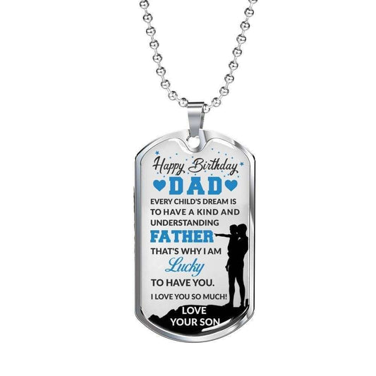 Dad Dog Tag Custom Picture, Father’S Day And Happy Birthday Thank You Dog Tag Necklace Gift For Papa Father's Day Rakva