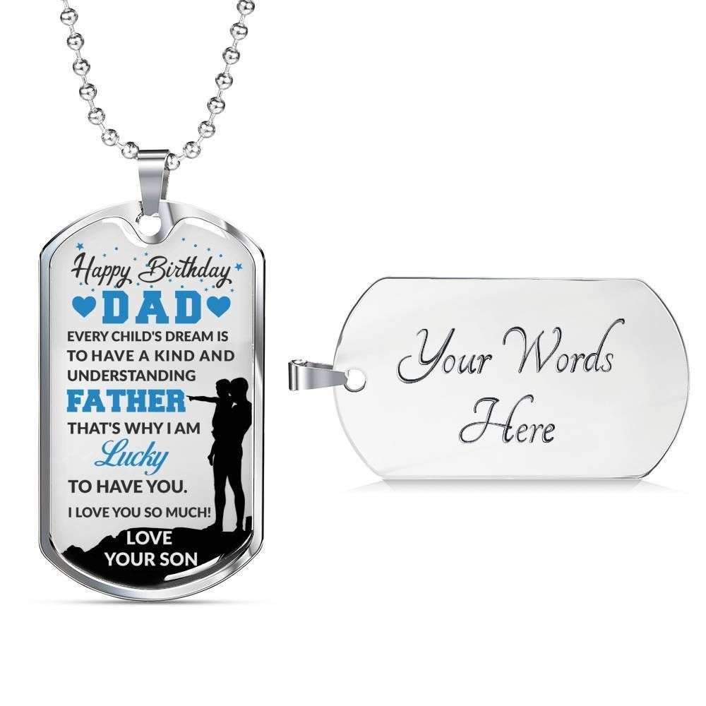 Dad Dog Tag Custom Picture, Father’S Day And Happy Birthday Thank You Dog Tag Necklace Gift For Papa Father's Day Rakva