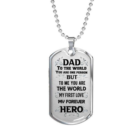 Dad Dog Tag Custom Picture, Father’S Day And Happy Dad’S Day To The World Dog Tag Necklace For Dad Father's Day Rakva